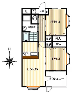 シエンヌアクアージュ【2階】の間取り
