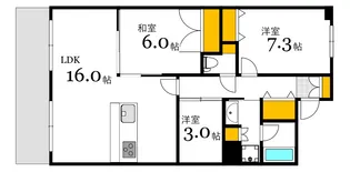 広島ガーデンシティ白島城北ウエストタワー【4階】の間取り