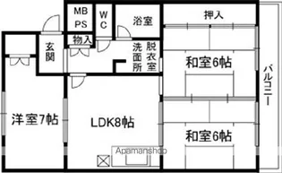 岡井マンション【1階】の間取り