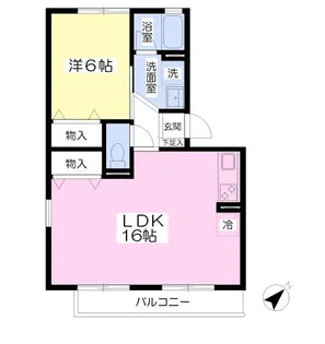 山梨県中巨摩郡昭和町清水新居【アパート】の間取り