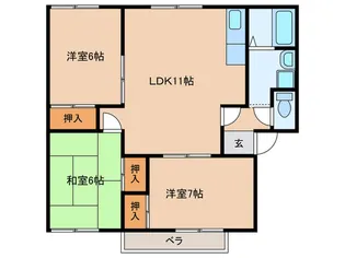 はなぶさ B棟【2階】の間取り