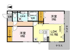 ボヌール壬生【1階】の間取り