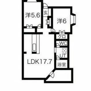 飯島コーポ8号棟【1階】の間取り