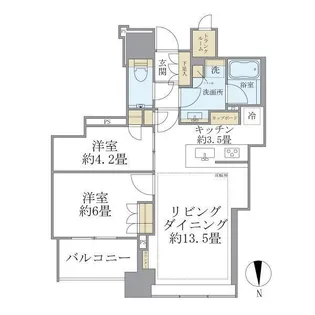 白金ザスカイ 西棟【7階】の間取り