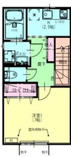 ディアコート盛岡B【2階】の間取り