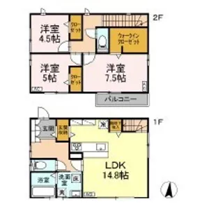 愛知県豊橋市菰口町2【一戸建】の間取り
