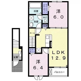 ラ・ヴィータA【2階】の間取り