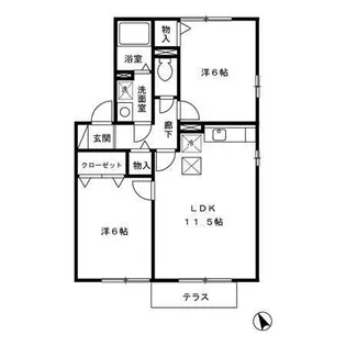 ウエストコート【1階】の間取り