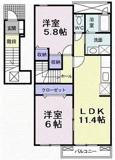 ビッグ シャトーA【2階】の間取り