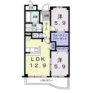 ベル・ウィングII【4階】の間取り