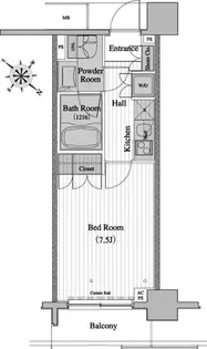 レジディア月島II【8階】の間取り