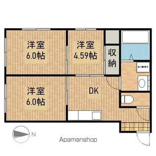 レクリオヒロ西池新田【1階】の間取り