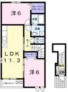 カーサドマーニ【2階】の間取り