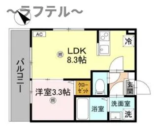 ルミナス所沢★(北西)【1階】の間取り