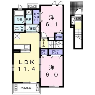 アプローズA【2階】の間取り