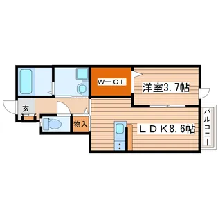 サンプレイス泉中央東【1階】の間取り