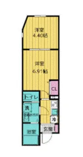 クリオ ラモード神楽坂【3階】の間取り