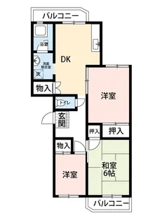 公社賃貸SMALIO 岸和田天神山B【2階】の間取り