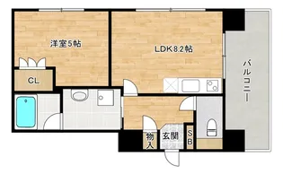 大阪府大阪市天王寺区筆ケ崎町【マンション】の間取り