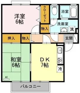 シャトル沖浜 A棟【1階】の間取り