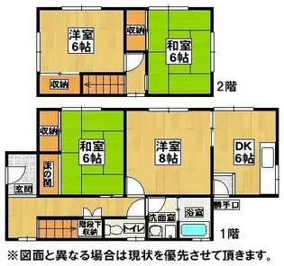 福岡県直方市大字上新入【一戸建】の間取り