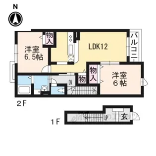 レインボー宝積【2階】の間取り