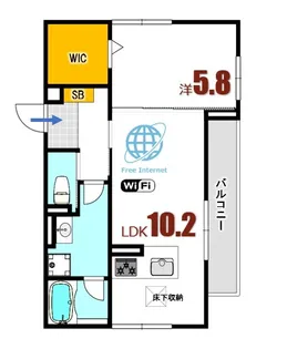 VILLA HAKUYO【1階】の間取り