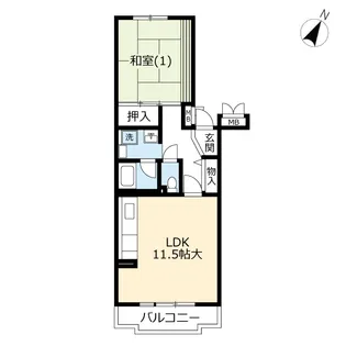 URグリーンヒル鴨志田中央【4階】の間取り