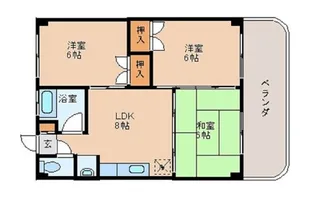 コーポ安谷屋(KW)【1階】の間取り