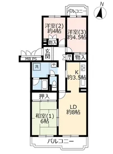 UR星が丘パークランドひよどり台【4階】の間取り