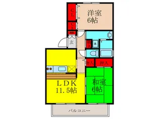 ネオパ-チェC【2階】の間取り