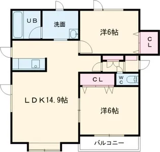 サンフラウアD【1階】の間取り