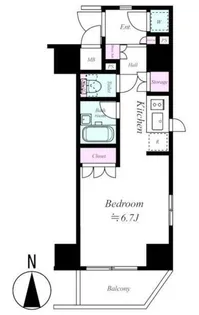 ガリシアヒルズ西麻布EAST【6階】の間取り