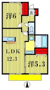 イーグレット B棟【1階】の間取り