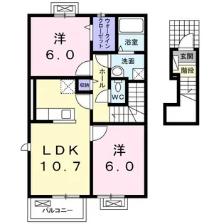 サウスタウン水野 A【2階】の間取り
