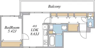 エクセルシオール荏原町【4階】の間取り
