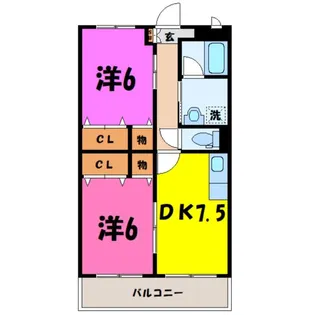 サンハイツ-Kameya (東松山市砂田町)【2階】の間取り