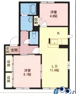 クレアールA棟【1階】の間取り