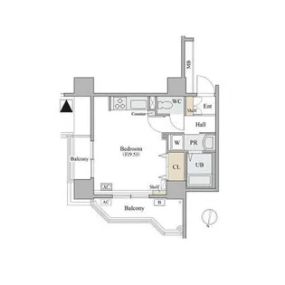 コラム神泉【2階】の間取り
