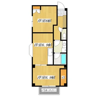 メゾンサンテピエス【3階】の間取り