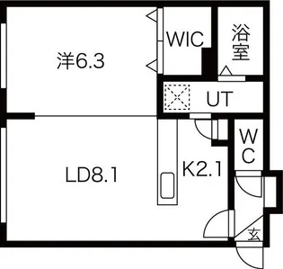 コラージュ琴似【2階】の間取り