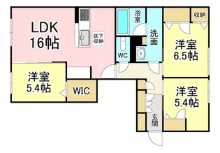 シャーメゾンステージ千代ケ崎【1階】の間取り