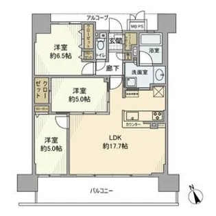 ワコーレ姫路北条口【12階】の間取り