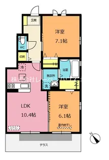 ピルムフローレスB【1階】の間取り