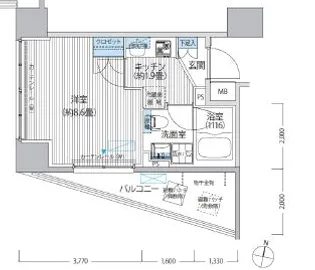 コスモグランス南品川【3階】の間取り