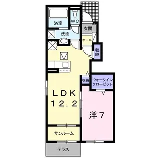 ポートゥボヌー【1階】の間取り