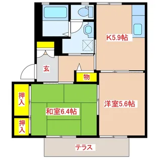 グランシード平和 E棟【1階】の間取り