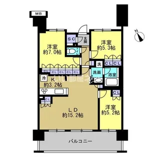 ロータリーパレス茂原【8階】の間取り