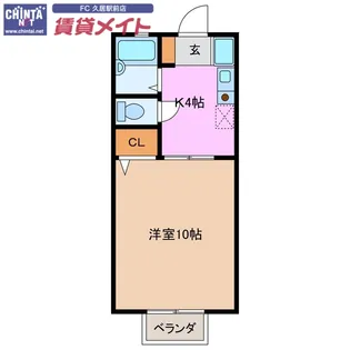 サンハイツ藤方【1階】の間取り