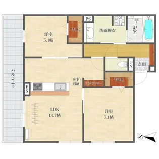 GRAMM桃山筑前【1階】の間取り